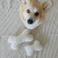 Natural Sheepskin Dog Toy - Bone - White - MellowConceptStore