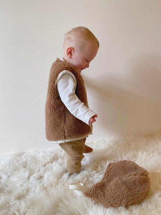 Baby/Kid Virgin Wool Vest - Brown - MellowConceptStore
