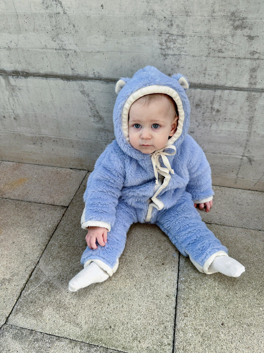 Baby/Kid Virgin Wool Overall - Blue - MellowConceptStore