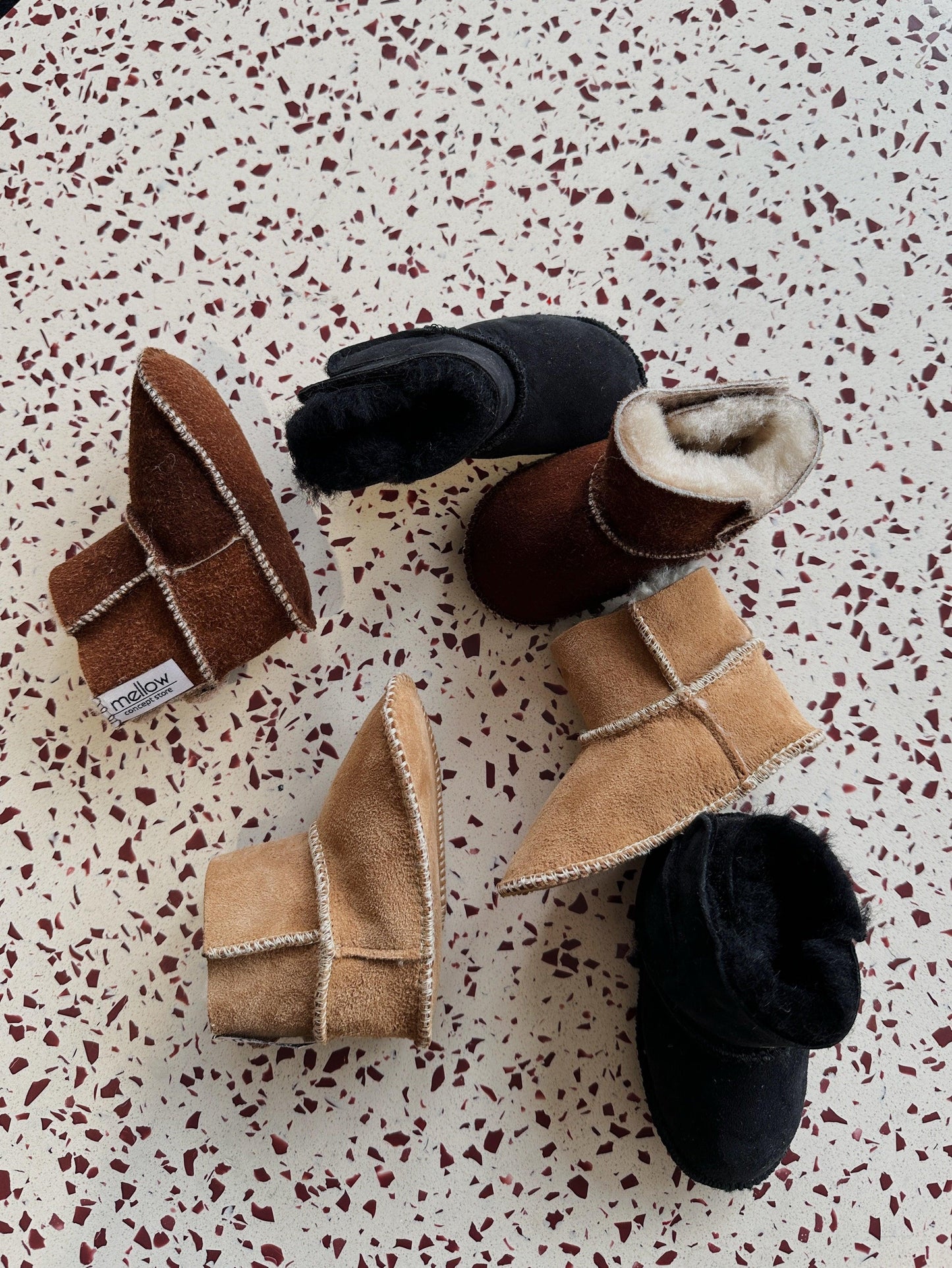 Brown Baby Natural Sheepskin Boots - MellowConceptStore