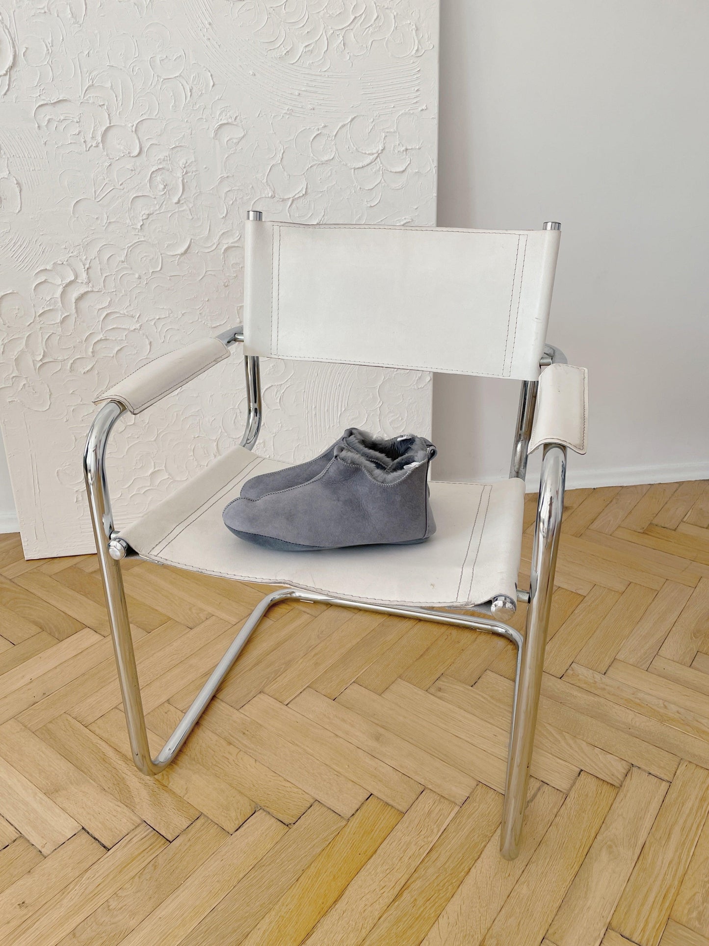 Adult Natural Sheepskin Grey Boots