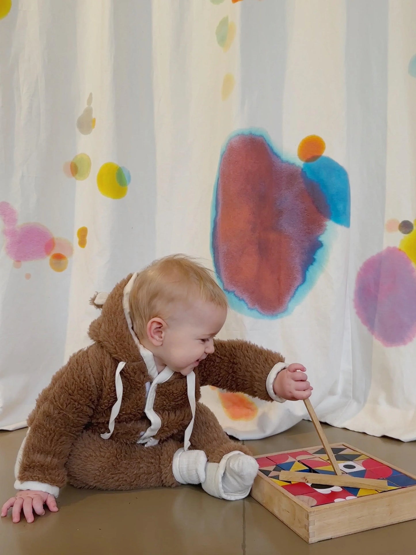 Baby/Kid Virgin Wool Overall - Brown - MellowConceptStore
