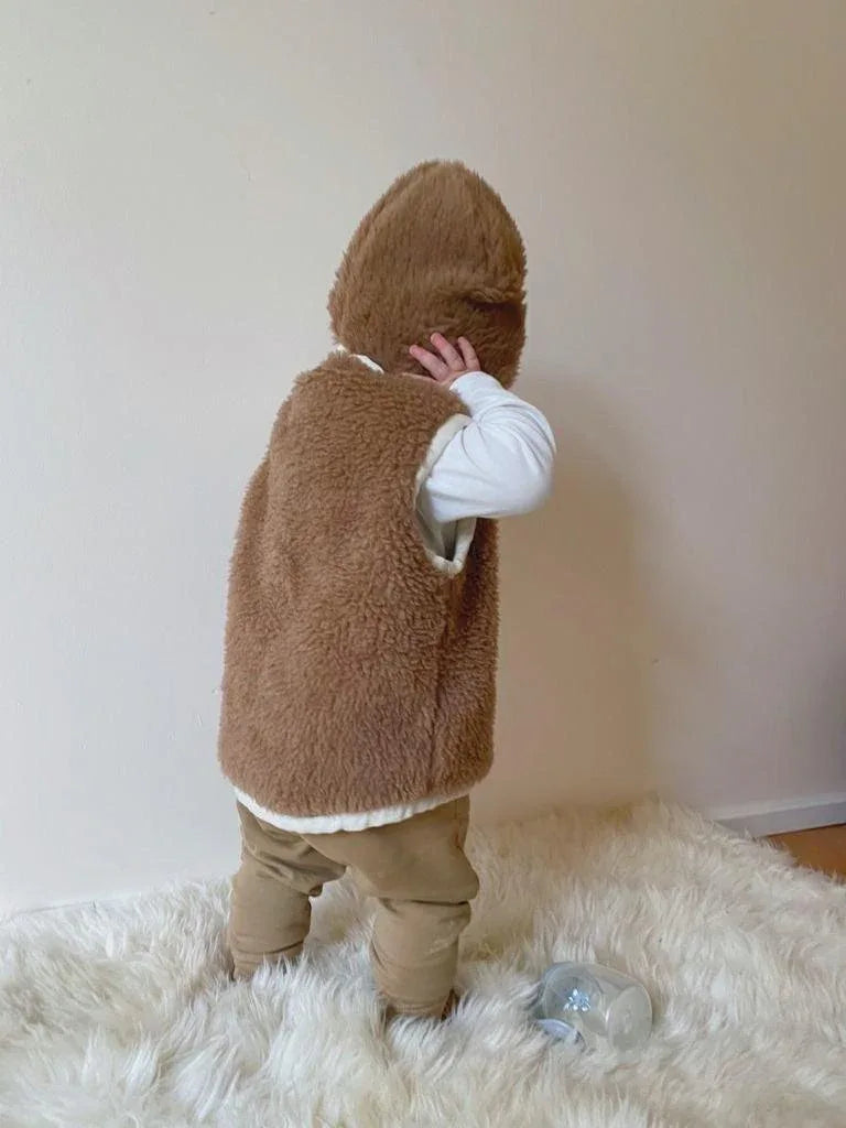 Baby/Kid Virgin Wool Vest - Brown - MellowConceptStore