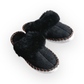 Adult Natural Black Sheepskin Mules  