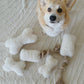 Natural Sheepskin Dog Toy - Bone - Black - MellowConceptStore