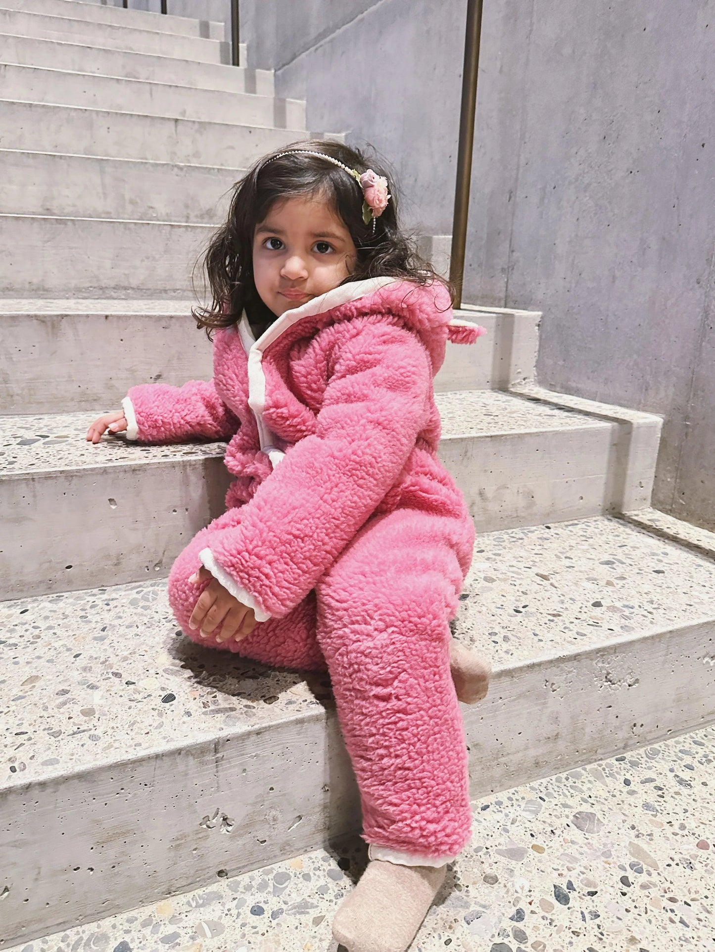 Baby/Kid Virgin Wool Overall - Pink - MellowConceptStore