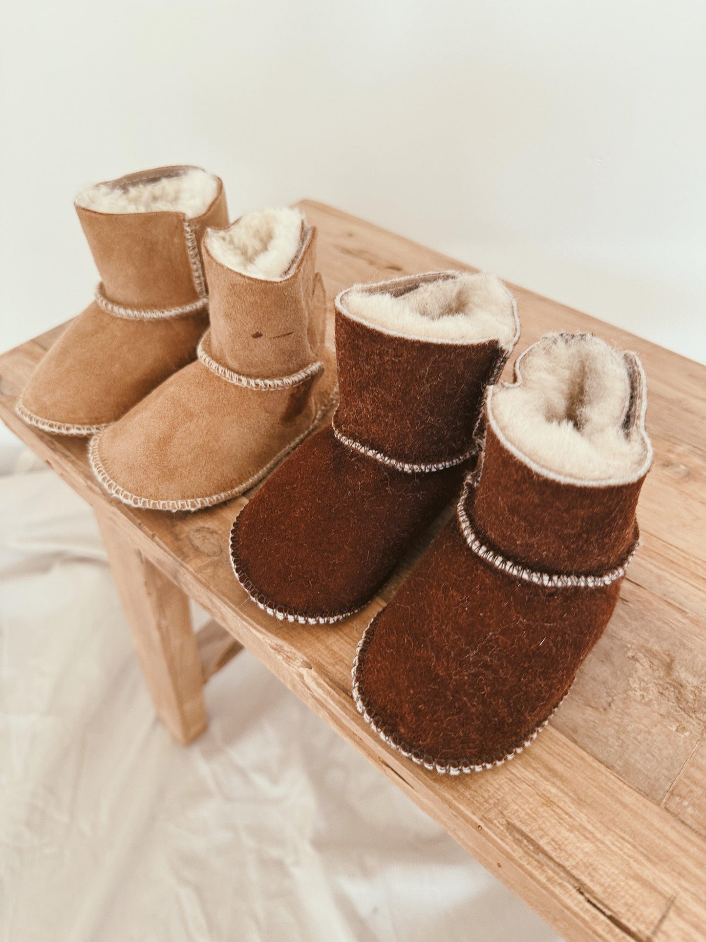 Brown Baby Natural Sheepskin Boots - MellowConceptStore